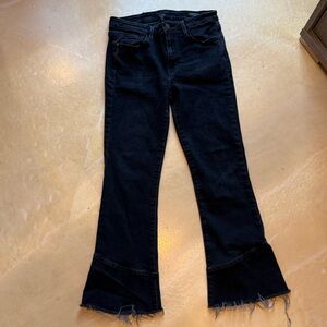 Sanctuary Black “Flare” Raw Edge Hem Jeans